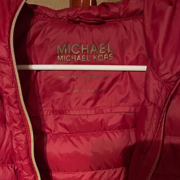 Michael Kors Packable Down Fill Red Jacket S - Picture 7 of 15